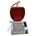 6" Red Crystal Apple with Clear Base