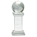 8" Crystal Globe on Clear Tower