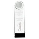 11 1/4" Clear/Black Crystal Standup with 3D Golfer