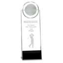 9 1/2" Clear/Black Crystal Standup with 3D Golfer