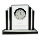 6" Clear Crystal with Clock and Black Crystal Trim