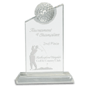 7 1/4" Clear Crystal with Inset Crystal Golf Ball on Clear Base