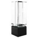 2 1/4" x 7" Clear Crystal Block on Black Crystal Base