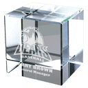 2" 2" x 2" Crystal Cube