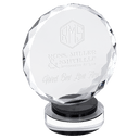 Black & Clear 7" Round Facet Crystal on Round Base