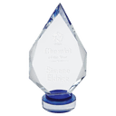 10 1/4" Diamond Crystal on Blue & Clear Round Base