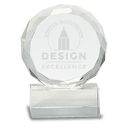Clear 5" Round Facet Crystal on Pedestal Base
