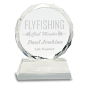 Clear 2 5" Round Facet Crystal on Pedestal Base