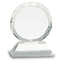 3" Round Facet Crystal on Clear Pedestal Base