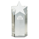 9" Clear Crystal Star Column