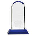 Clear Crystal Dome on Blue 9 1/4" Pedestal Base
