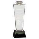11" Crystal Diamond Top Award on Black Pedestal Base