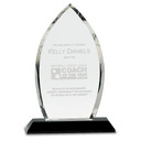 9 1/2" Clear Crystal Oval on Black Pedestal Base