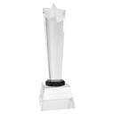 Clear 10" Crystal Rising Star with Base