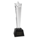 Black 11 3/4" Crystal Rising Star with Base