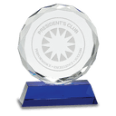 Blue 6" Round Facet Crystal on Pedestal Base
