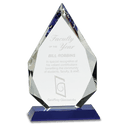 Blue 10" Diamond Crystal on Pedestal Base