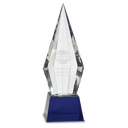 Blue 11" Obelisk Facet Crystal on Pedestal Base