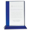 Blue Edge Crystal on Blue 6 1/2" x 8" Base