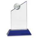Clear Crystal with Inset Crystal Globe and Blue 8 1/4" Base