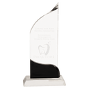 10" Clear Crystal Wave with Black Accent