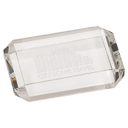4" x 2 3/4" Crystal Rectangle Paperweight with Clipped Corners
