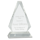 8" Clear Crystal Triangle on Clear Pedestal Base
