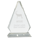 10 3/4" Clear Crystal Triangle on Clear Pedestal Base