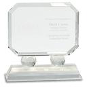 Clear 6" Rectangle Crystal on Pedestal Base