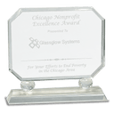 Clear 8" Rectangle Crystal on Pedestal Base