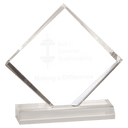 Clear 4 1/2" x 4 1/2" Diamond Jewel Beveled Acrylic Blank