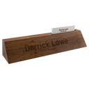 10" Genuine Walnut Desk Wedge with Business Card Holder