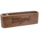 5 1/4" Walnut Business Card and Pen Holder