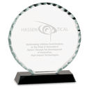 5" Round Facet Glass on Black Base