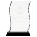 7 1/2" Scroll Facet Glass on Black Base