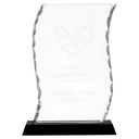 8 1/4" Scroll Facet Glass on Black Base