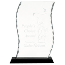 9 1/2" Scroll Facet Glass on Black Base