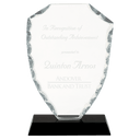 6 1/2" Shield Facet Glass on Black Base