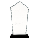 9 3/4" Diamond Facet Glass on Black Base
