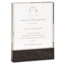 6" x 8" Clear Fusion Crystal Award with Genuine Black Marble