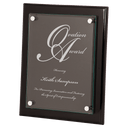 Black 10 1/2" x 13" Piano Finish Floating Glass Plaque