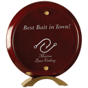 8 1/2" Round Rosewood Piano Finish Floating Acrylic Standup