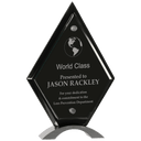 10" Diamond Black Piano Finish Floating Jade Glass Standup