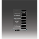 7 1/2" x 10" Jade Glass Perpetual Award with 12 Individual Aluminum Blocks