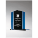 5 7/8" x 7 3/4" Clear Glass with Blue/Black Silkscreened Upright and Black Screened Base