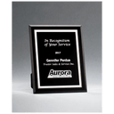 Black Glass Plaque with Silver 7" x 9" Border and Easel Back