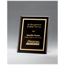 Black Glass Plaque with Gold 7" x 9" Border and Easel Back