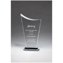 5" x 8 1/2" Contemporary Clear Glass Award with Pedestal Base