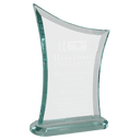 5 1/8" x 7 3/4" Contemporary Jade Glass Award with Oval Shaped Base