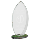 7 7/8" Flame Series Clear Glass Award with Prism-Effect Base